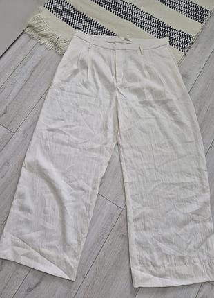 Белые брюки из вискозы свободного кроя, h&amp;m 48, xxl