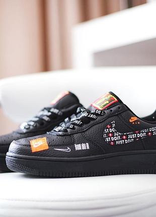 Nike air force 1 just do it черные с оранжевым 43