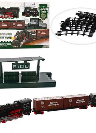 Детская железная дорога classic train 814-1 ретро поезд с пероном, 16 деталей
