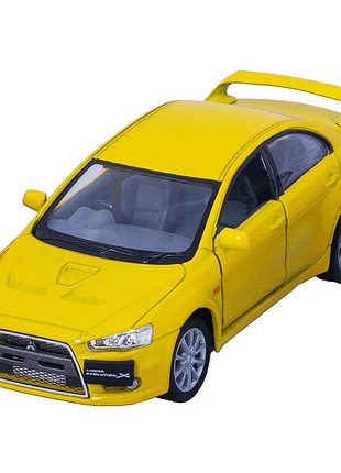 Металева машинка kinsmart mitsubishi lancer evolution x 1:36 kt5329w / жовта