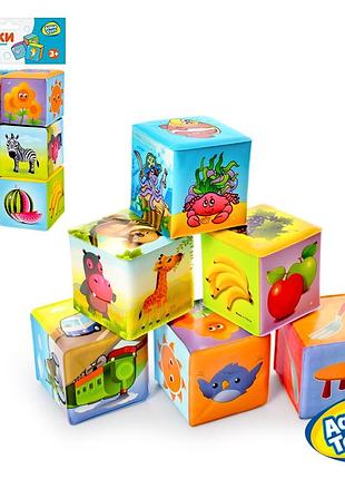 М'які кубики для купання limo toy m 0257 u/r, 6 кубиків пвх 7 см для розвитку малюків