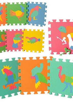 Килимок пазл мозаїка , eva, птахи, 10 деталей, 29-29 см m 0387