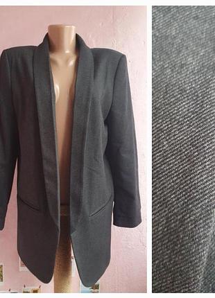 Сірий вовняний піджак кардиган zara