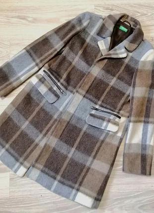 Пальто benetton 46 (m) деми шерсть мохер лана
