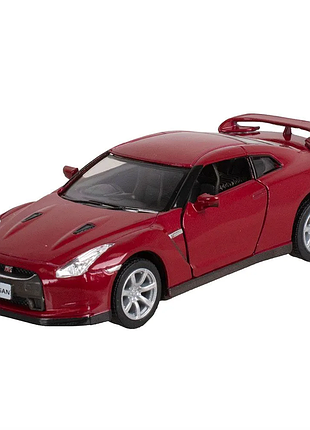 Машинка металлическая kinsmart 1:36 2009 nissan gt-r r35 инерционная, двери открываются kt5340w / красный