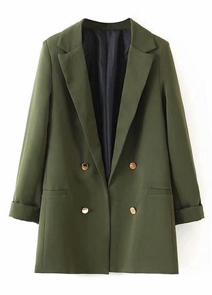 Оливковый пиджак shein