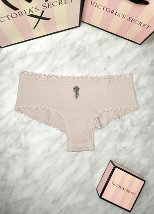 Хлопковые трусики cheeky с кружевной отделкой. victoria’s secret. оригинал 🇺🇸