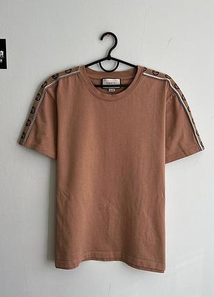 Gucci cotton jersey t-shirt logo tape футболка l