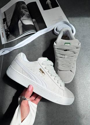Жіночі кросівки puma suede xl grey white  пума сірі
