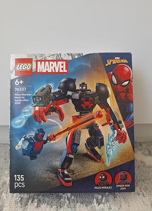 Новый лего марвел: мех майлза моральногосса vs человек паук 2099