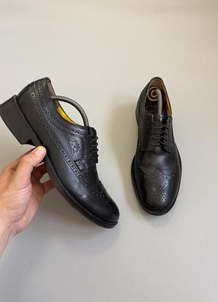 Туфли la martina leather black 41(27cm) santoni crockett allen edmonds