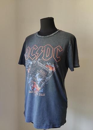 Футболка ac/dc s размер серая с принтом