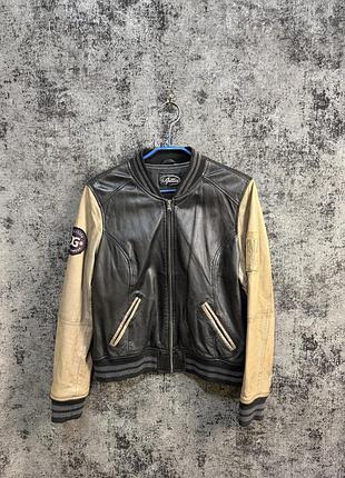 Вінтажний шкіряний бомбер j. gillie sportswear