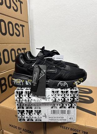 Кроссовки premiata mick triple black / премиата черные 41 42 43 44 45