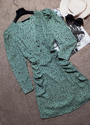 Гарна сукня в горошок zara/плаття