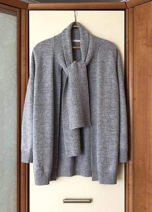 Стильный женский кардиган с люрексом marks&spencer серого цвета