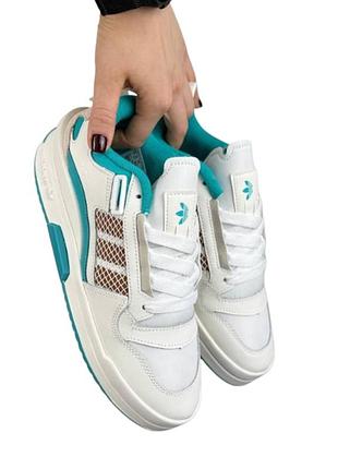 Женские кроссовки adidas forum mod low white turquoise