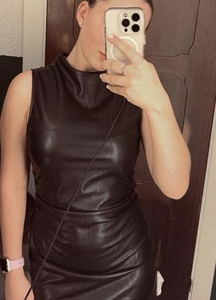 Шкіряна сукня, плаття , міні  pull&bear
