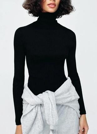 Женский гольф, водолазка в рубчик zara.