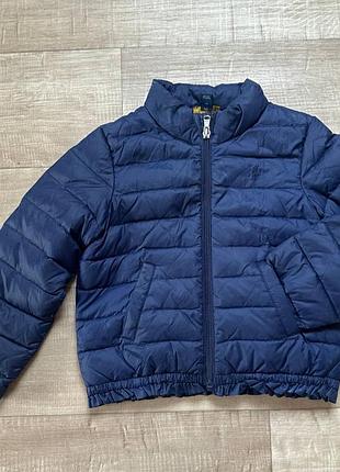 Дитяча темно-синя стьобана куртка (пуховик) бренду polo ralph lauren.