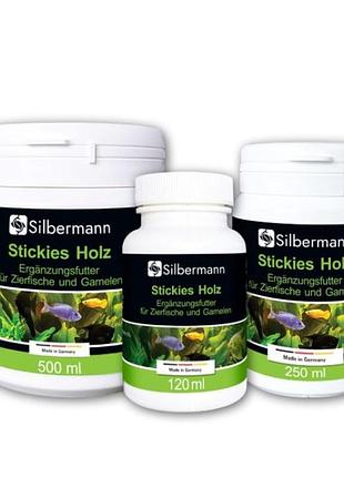 Корм silbermann stickies wood 120 ml (sis140) клеящие таблетки с древесными волокнами