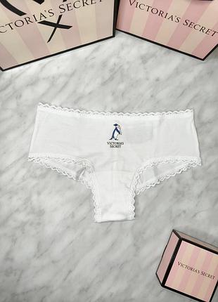 Хлопковые трусики cheeky с кружевной отделкой. victoria’s secret. оригинал 🇺🇸