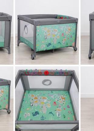 Манеж-ліжечко lionelo mille plus grey green.