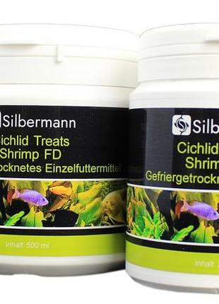 Корм silbermann cichlid treats fd shrimp 120 ml (sis199) креветки сублімовані для цихлід та черепах