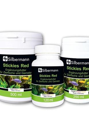 Корм silbermann stickies red 250 ml (sis138) клейкі таблетки для посилення забарвлення риб