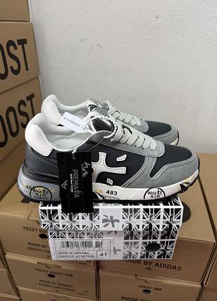 Кроссовки premiata mick grey white / премиата серые 41 42 43 44 45