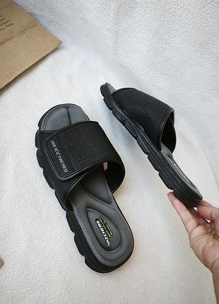 Шлепанцы на липучке skechers gel-infused memory foam р.39,5 стелька 25,5см