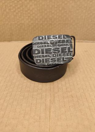 Кожаный ремень diesel (оригинал, made in italy) 120> 3.7 см - большая пряжка