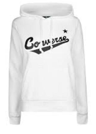 Кофта худи converse белая толстовка с капюшоном