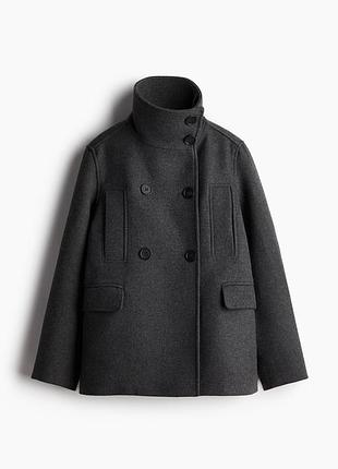 Двобортне пальто h&m з високим коміром