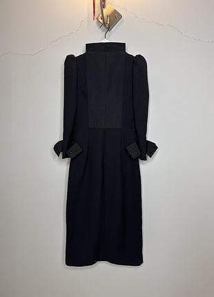 Подіумна чорна сукня dolce&gabbana з вовни з архітектурним кроєм, it38, xxs/xs