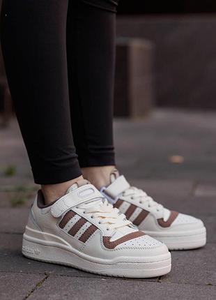Кроссовки adidas forum 84 low cream brown teddy nd