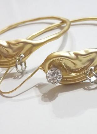 Серьги кольца "golden ear couture" - арт-шик в стиле высокой моды, позолота 18к, дизайнерские украшения, подарок для нее