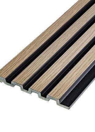 Рейка декоративная ps 2900х119х12мм дуб с графитом sw-00001738