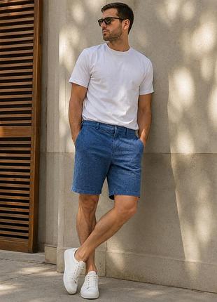 Брендові шорти zara man (розмір 34/l) синього кольору, бавовна