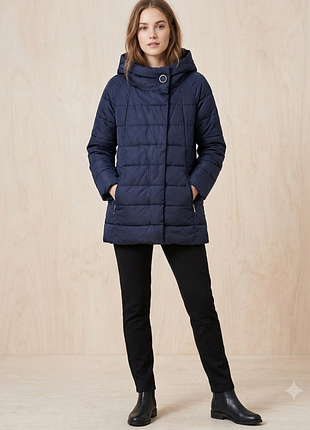 Куртка демісезонна жіноча легка стьобана синя з капюшоном snow clarity l xl xxl