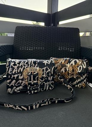 Сумка versace jeans couture з чорно-білим принтом