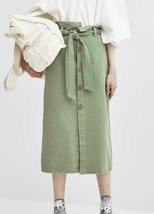 Спідниця zara, за коліно, класний крій і красивий колір
