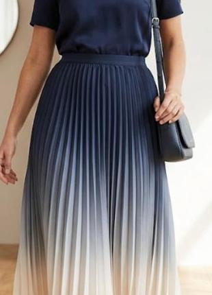 Спідниця міді  плісірована  омбре батал  m & s,  uk 20,3xl, 54-56