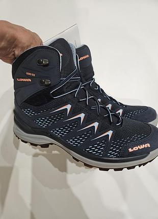 Треккинговые женские ботинки lowa gore-tex, steel blue/salmon