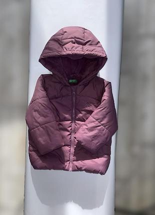 Тепла куртка на дівчинку 86 см, від united colors of benetton
