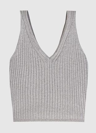 Серебристый топ pull and bear