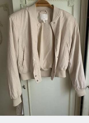 Куртка бомбер h&m лен