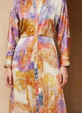 Длинное платье -рубашка макси zara, xs