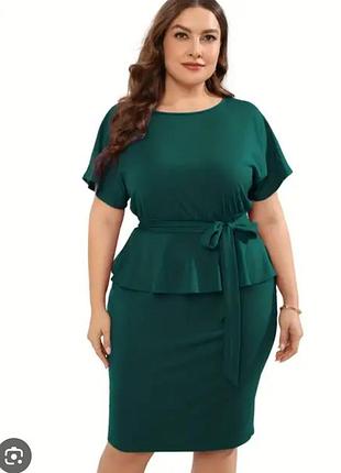 ​смарагдова сукня міді з баскою boohoo, розмір 50 (uk 22 / xxl)
