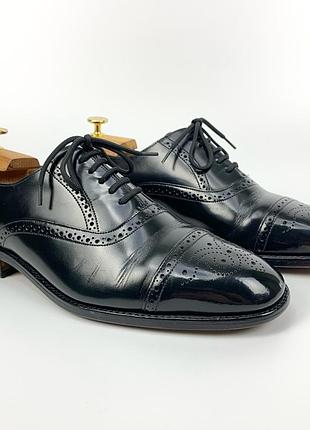 Вінтажні чоловічі шкіряні туфлі-оксфорди loake & sons оригінал розмір 9 uk